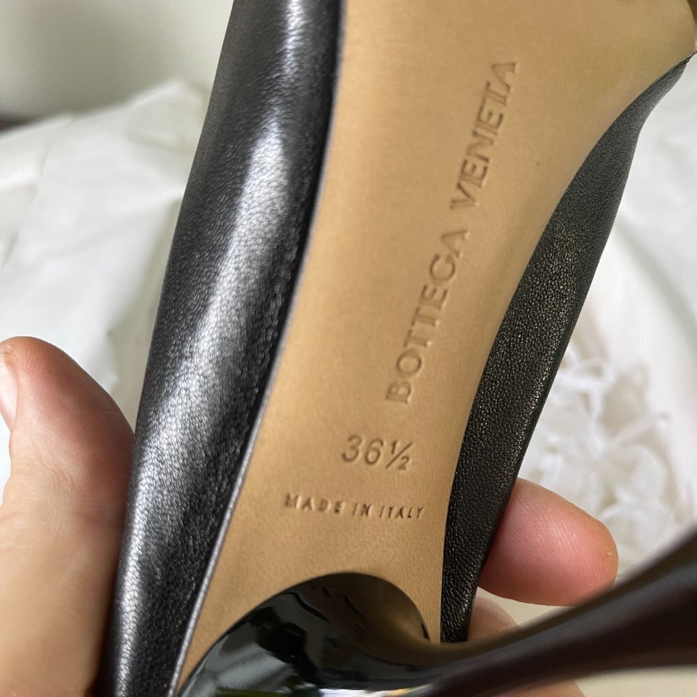 BOTTEGA VENETA 667191 Cocktail Stretch Black Leather Mule Pumps Shoes 36.5 - Picture 14 of 16